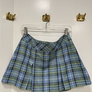 Y2K Blue & Green Plaid Abercrombie & Fitch Low-Rise Skirt – Size 4
